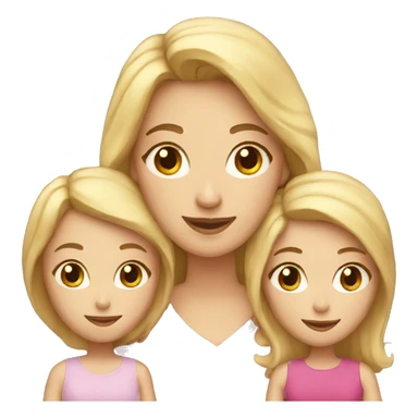 Mom with blond hair with 2 daughters sticker