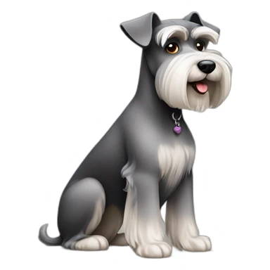 Schnauzer dog sitting sticker
