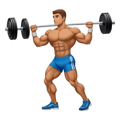 side-view bodybuilder dumbbell lunges sticker