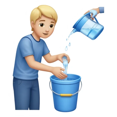 emptying a bucket of water sticker