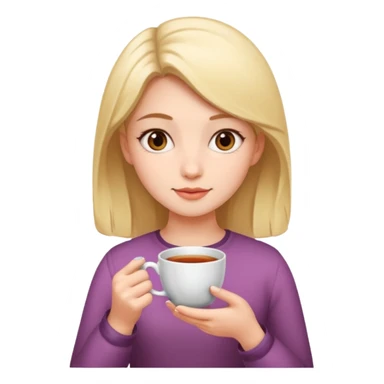 Girl with a tea  sticker