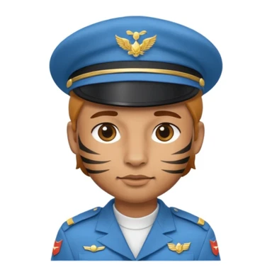 נמר שהוא חייל עם כומתה בצבע תכלת sticker