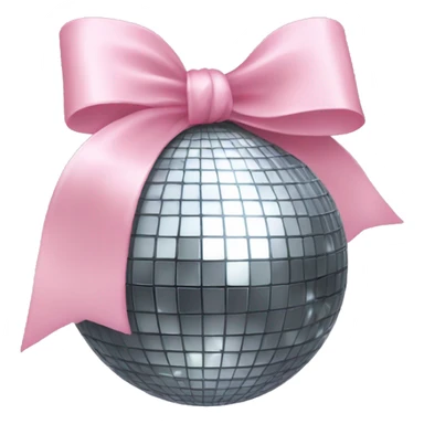 Disco ball with a light pink bow sticker