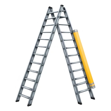 Broken ladder with tape fix sticker