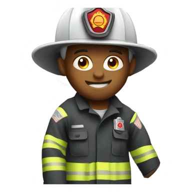 Firefighter driving a firetruck sticker