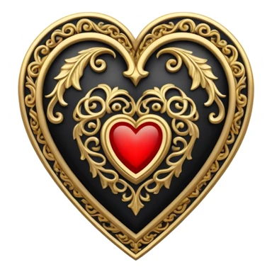 black, gold and red roman catholic renaissance styled heart sticker