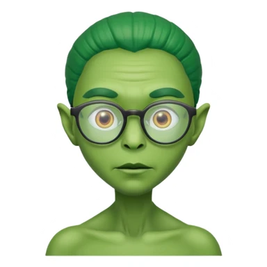 alien with glasses sticker