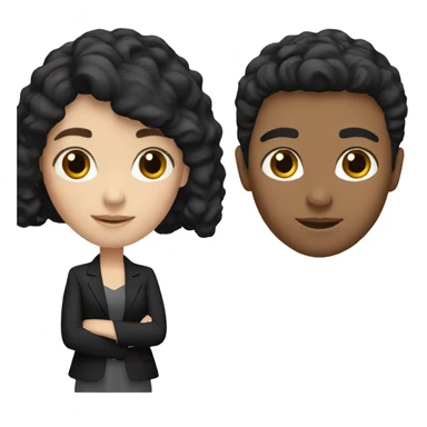 Spanish teacher, white, black hair, sticker