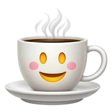 A white cup of coffee with smiley face sticker