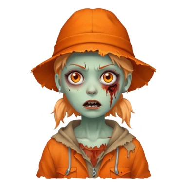 zombie woman in orange hats sticker