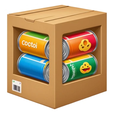 canned food in a box sticker