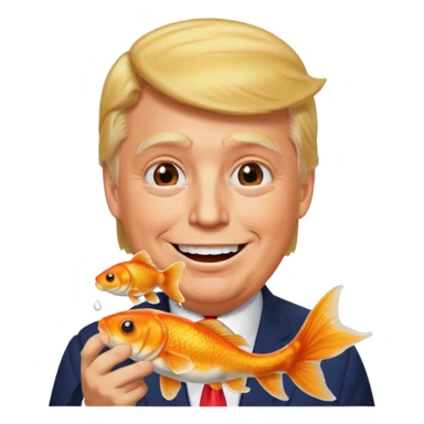 trump eating goldfish crackers sticker