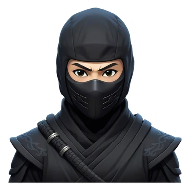 Clash of Clans aesthetic friendly Ninja Portrait Emoji, With a sleek, agile build clad in dark, stealthy attire and a determined gaze beneath a subtle mask, his face rendered in a natural skin tone (not yellow), Simplified yet sharply defined features, highly detailed, glowing with a cool, shadowy radiance, high shine, intelligent and stealthy, stylized with an air of ancient martial prowess, focused and alert, soft glowing outline, capturing the essence of a confident ninja ready to vanish into the shadows with effortless grace! sticker