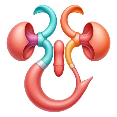 A symbolic female reproductive system with ovaries and uterus, abstract medical illustration sticker