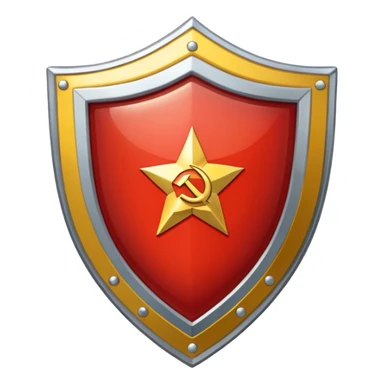 a shiny shield with the USSR flag inside sticker