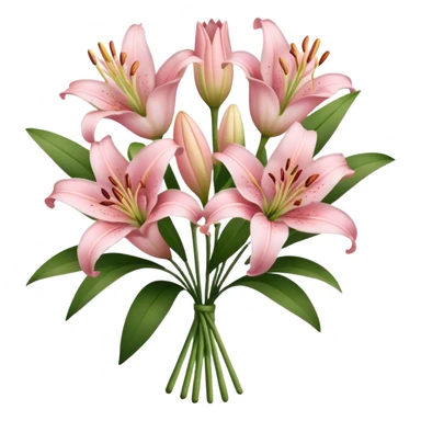 Ash pink lily flower bouquet sticker