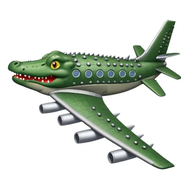 Un avions com cara de cocodrlilo i el cuerpo gris sticker