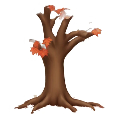 Autumn tree with red leaves  sticker