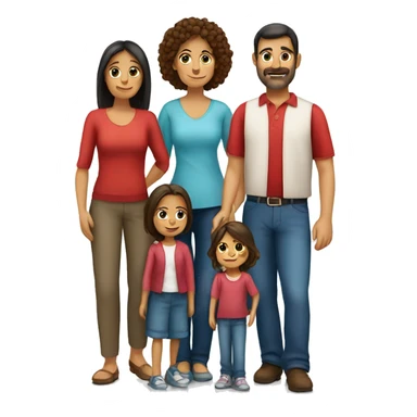 a spanish family with 2 parents and 2 children sticker