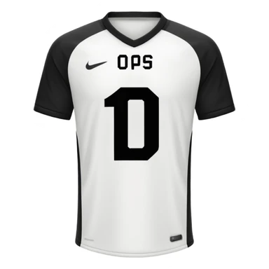 White and black soccer jersey with number 1 sticker
