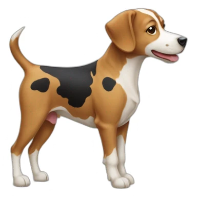 Chien sur chat sur vache sticker