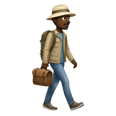white tourist taking a walk not detailed sticker