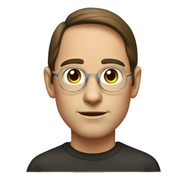 young Steve jobs drawn with brown hair and without glasses sticker