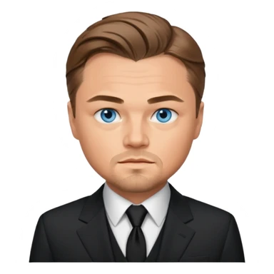 Leonardo DiCaprio with blue eyes, black suit sticker