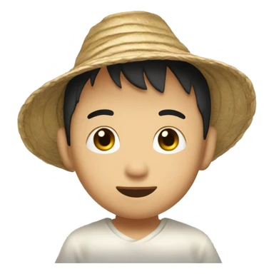 eryk zhou little asian with strawhat sticker