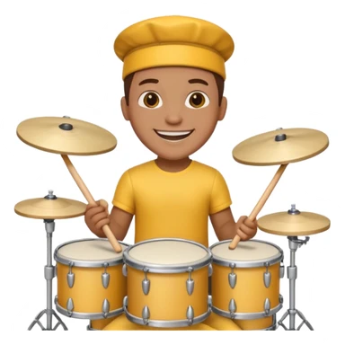 yellow drummer at drum kit sticker