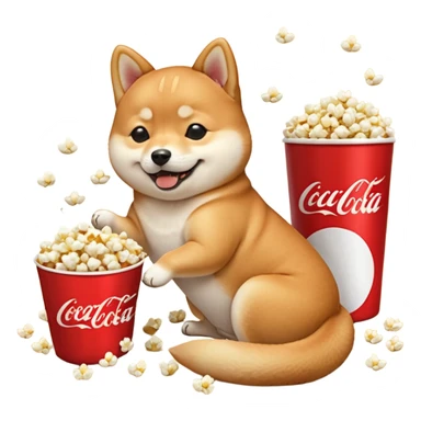 fais moi 20 emoji avec differente reaction avec un shiba inu, qui est mdr, qui pleure, qui mange, qui se roule, qui saute, qui mange du pop corn, qui boit un coca, qui dort les 4 pattes en l'air, et d'autre sticker