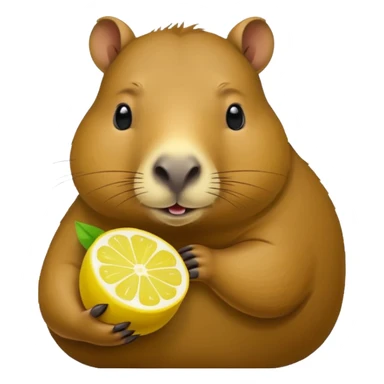 Capybara  holding  lemon sticker