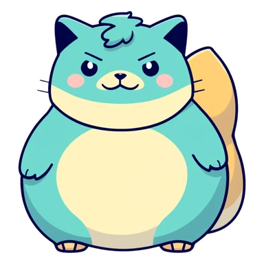 a snorlax with a corgi sticker