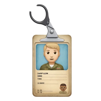 Scissors cutting military ID card front view sticker