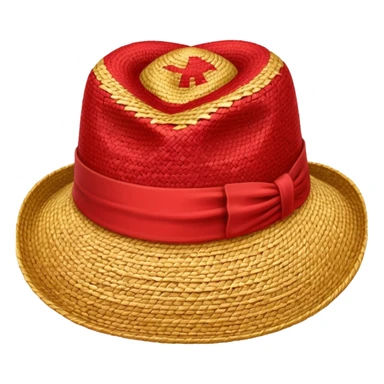 Chapeau de paille avec une bande rouge  sticker