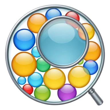 genera una lupa que este apuntando a solo 1 nicho dentro de varios nichos que hay en el mercado (HACIENDO QUE EN LA LUPA ESTE EL MAS IMPORTANTE) LA LUPA DEBE SER UNA LUPA REAL QUE ESTE VIENDO A VARIOS CIRCULOS DE DIFERENTES COLORES sticker