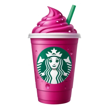 Starbucks dark pink dragonfruit refresher. white lid. starbucks logo. sticker