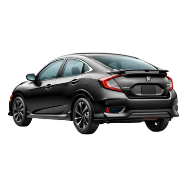 Make an emoji of a 2024 Honda civic with a black exterior with no added color  sticker