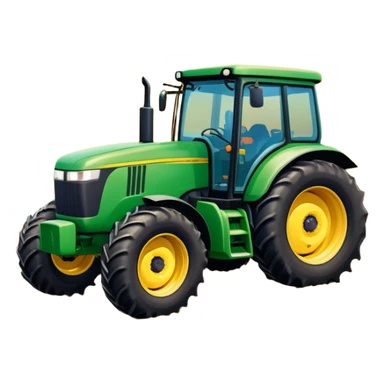 An icon showing close-up tractor in a colorful rural landscape, inspired by Farming Simulator 22. The design features vibrant fields, barns, and crops under a bright sky, with tractors working the land. The peaceful and immersive farming environment is highlighted with a transparent background sticker