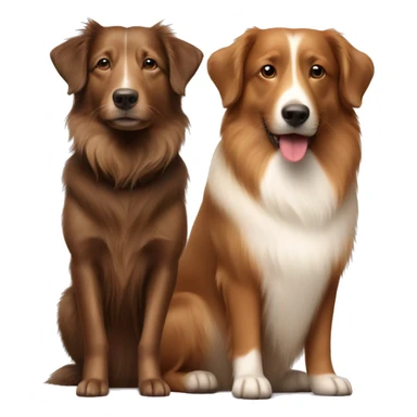 Shetland sheepdog and brown Labrador sitting sticker