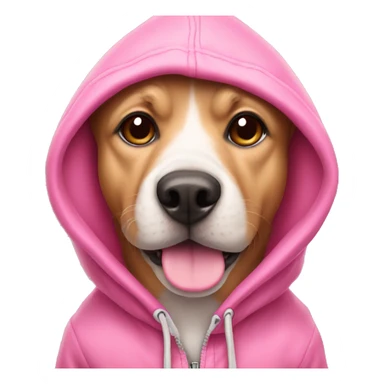 Pink dog with hoodie sticker