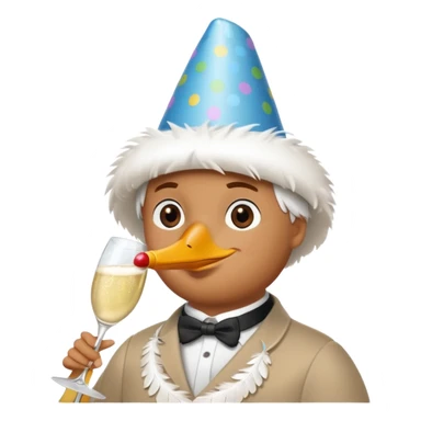 A seagull partying sticker