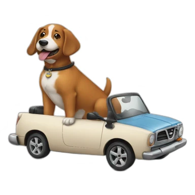 Dog riding car sticker