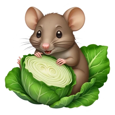 Brown rat ￼eating a cabbage ￼￼ sticker