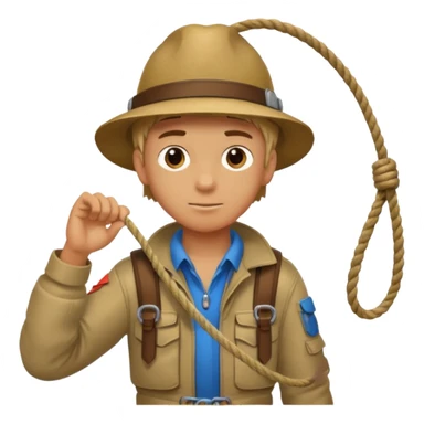 Boy with rope,Jungle Explorers. sticker