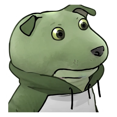 Dog wearing a hoodie sticker