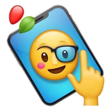 Crear un emoji en movimiento dándole Tac Tac a la pantalla de un teléfono con colores resaltante y vibrantes sticker