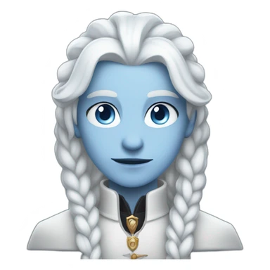 pale androgynous royal vampire with long white hair in a braid over his shoulder and light blue eyes sticker