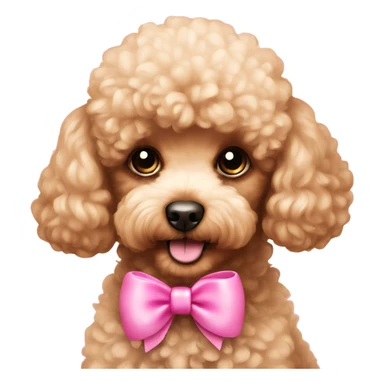 Toy poodle with pink bow sticker