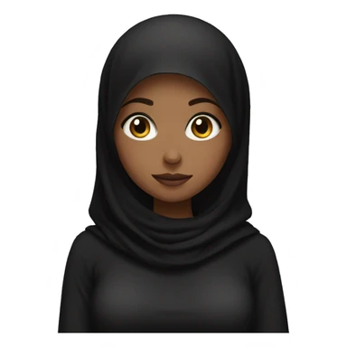 Black hijab girl with a black hijab is upset sticker